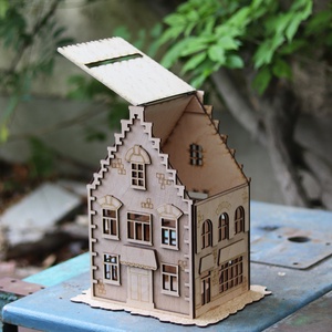 gyűjtő ház, nászajándék, esküvői pénzgyűjtő, egyedi névvel, dátummal. - esküvő - emlék & ajándék - nászajándék - nászajándék gyűjtők - Meska.hu