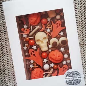 Halloween belga kézműves táblás csokoládé, RÉMES, csokit vagy csalunk - élelmiszer - édesség - Meska.hu
