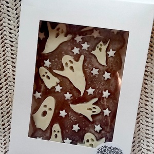 Halloween belga kézműves táblás étcsokoládé Szellemes - élelmiszer - édesség - Meska.hu