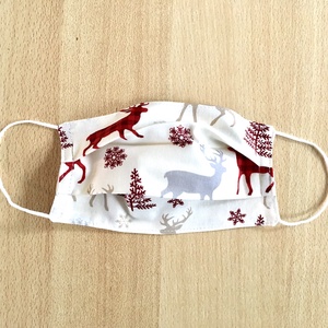 Mikulás, karácsonyi szarvasos felnőtt textil, mosható maszk, arcmaszk, szájmaszk - gyerek - gyerek - Meska.hu