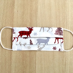 Mikulás, karácsonyi szarvasos felnőtt textil, mosható maszk, arcmaszk, szájmaszk - gyerek - gyerek - Meska.hu