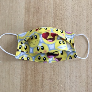 Mosolygó fej gyerek, tini, férfi, női textil, mosható maszk, arcmaszk, szájmaszk - emoji, smiley - gyerek - gyerek - Meska.hu