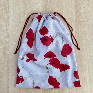 Pipacsos nagy méretű kenyeres zsák, pamutvászon frissentartó PUL béléssel - pipacs - táska & tok - bevásárlás & shopper táska - kenyeres zsák - Meska.hu