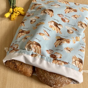 Pékárus nagy méretű kenyeres zsák, pamutvászon frissentartó PUL béléssel - oeko (öko) textilből 2 méretben - Meska.hu