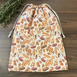 Kenyeres zsák pékárumintás, pamutvászon frissentartó PUL béléssel - táska & tok - bevásárlás & shopper táska - kenyeres zsák - Meska.hu