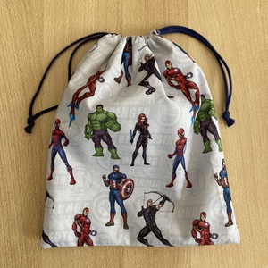 Marvel piknik, uzsonnás tasak, zsemletartó, kiflis zsák, pamutvászon frissentartó PUL béléssel - táska & tok - uzsonna- & ebéd tartó - ebéd tasak, doboz - Meska.hu