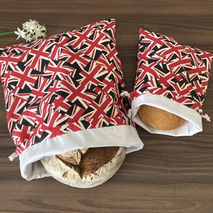 Angol kenyeres zsák szett, pamutvászon frissentartó PUL béléssel - London, brit zászlós, Táska & Tok, Bevásárlás & Shopper táska, Kenyeres zsák, Varrás, MESKA