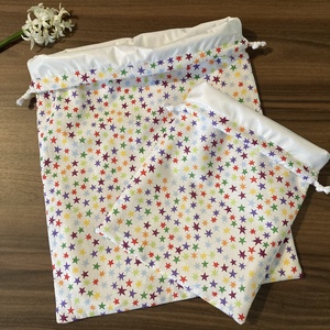 Csillagos kenyeres zsák szett, pamutvászon frissentartó PUL béléssel - vidám színekkel - táska & tok - bevásárlás & shopper táska - kenyeres zsák - Meska.hu