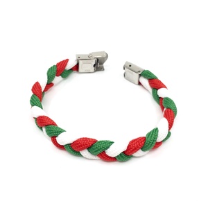 Piros fehér zöld paracord karkötő - magyar zászlós - ékszer - karkötő - fonott karkötő - Meska.hu
