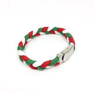 Piros fehér zöld paracord karkötő - magyar zászlós - ékszer - karkötő - fonott karkötő - Meska.hu