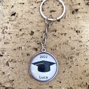 Névreszóló nemesacél kulcstartó, táskadísz - ballagásra, diplomaosztóra - táska & tok - kulcstartó & táskadísz - kulcstartó - Meska.hu