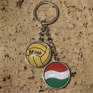 Névreszóló vízilabdás, magyar zászlós nemesacél kulcstartó, táskadísz - neves, dátumos, számos - táska & tok - kulcstartó & táskadísz - kulcstartó - Meska.hu