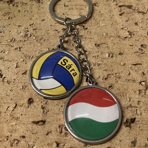Névreszóló röplabdás, magyar zászlós nemesacél kulcstartó, táskadísz - neves, dátumos, számos - táska & tok - kulcstartó & táskadísz - kulcstartó - Meska.hu