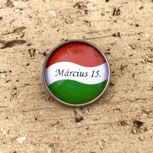 Kokárda, magyar zászlós nemesacél kitűző - Március 15, Ékszer, Kitűző és Bross, Ékszerkészítés, Fotó, grafika, rajz, illusztráció, MESKA