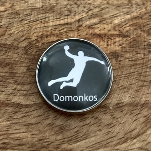 Névreszóló hűtőmágnes kézilabdás - nemesacél, feliratos, Otthon & Életmód, Konyhafelszerelés, tálalás, Konyhai dekoráció, Hűtőmágnes, Ékszerkészítés, Fotó, grafika, rajz, illusztráció, MESKA