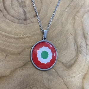 Kokárda nemzetiszín nemesacél nyaklánc - női vagy férfi lánccal - ékszer - nyaklánc - medálos nyaklánc - Meska.hu