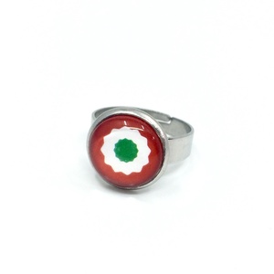 Kokárda nemzetiszín nemesacél gyűrű - magyar, Ékszer, Gyűrű, Üveglencsés gyűrű, Ékszerkészítés, Fotó, grafika, rajz, illusztráció, MESKA