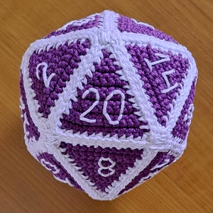Nagy horgolt d20 kocka, Játék & Sport, Szerepjáték, Horgolás, MESKA