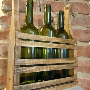 Bortartó, boros rekesz 3 palacknak, Otthon & Életmód, Konyhafelszerelés, tálalás, Tálalás, Bortartó, Famegmunkálás, Mindenmás, MESKA