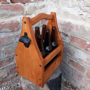 Sörös láda sötét barna színben  - otthon & életmód - konyhafelszerelés, tálalás - italos kellékek - sörtartó - Meska.hu