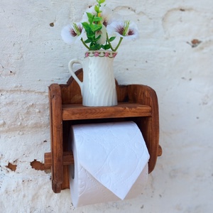 Íves fali wc papír tartó gesztemye színben, Otthon & Életmód, Fürdőszoba, Fürdőszobai dekoráció, Famegmunkálás, MESKA