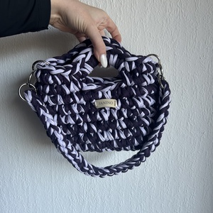 FANINO kézitáska hosszú pánttal- lila , Táska & Tok, Kézitáska & válltáska, Válltáska, Horgolás, MESKA