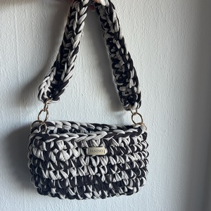 FANINO válltáska - barna és krémszínű , Táska & Tok, Kézitáska & válltáska, Válltáska, Horgolás, MESKA