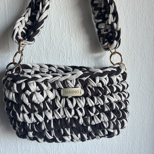 FANINO válltáska - barna és krémszínű  - táska & tok - kézitáska & válltáska - válltáska - Meska.hu