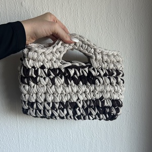 FANINO kézitáska - barna és krémszínű - táska & tok - kézitáska & válltáska - válltáska - Meska.hu