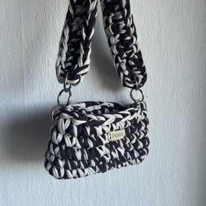 FANINO mini válltáska - fekete és világos kék  - táska & tok - kézitáska & válltáska - válltáska - Meska.hu