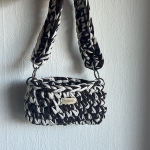 FANINO mini válltáska - fekete és világos kék  - táska & tok - kézitáska & válltáska - válltáska - Meska.hu