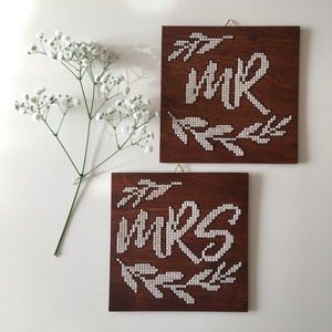 Mr és Mrs - esküvő - dekoráció - tábla & jelzés - Meska.hu