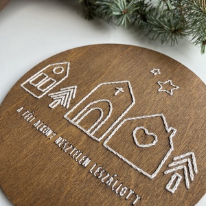 Téli hímzett kép idézettel - otthon & életmód - dekoráció - kép & falikép - táblakép - Meska.hu