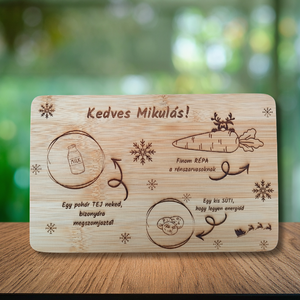 Mikulás tálca, Karácsony, Mikulás, Mikulás beltéri dekoráció, Famegmunkálás, Gravírozás, pirográfia, MESKA