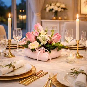 Pasztell tavaszi virágkompozíció kerámia kaspóban � kézműves dekoráció - otthon & életmód - dekoráció - asztal és polc dekoráció - asztaldísz - Meska.hu