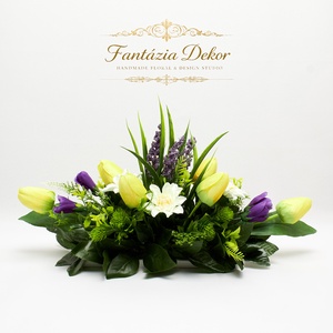 Tavaszi virágkompozíció � elegáns asztaldísz  - otthon & életmód - dekoráció - asztal és polc dekoráció - asztaldísz - Meska.hu