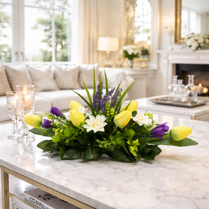 Tavaszi virágkompozíció � elegáns asztaldísz  - otthon & életmód - dekoráció - asztal és polc dekoráció - asztaldísz - Meska.hu