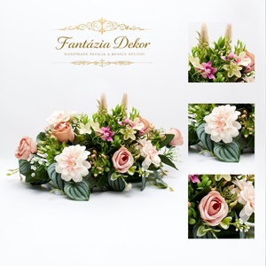 Romantikus elegancia barackos árnyalatokban � - otthon & életmód - dekoráció - asztal és polc dekoráció - asztaldísz - Meska.hu