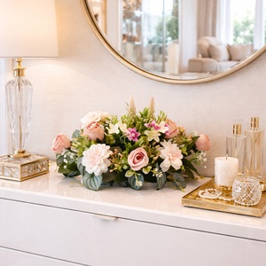 Romantikus elegancia barackos árnyalatokban ??, Otthon & Életmód, Dekoráció, Asztal és polc dekoráció, Asztaldísz, Virágkötés, MESKA