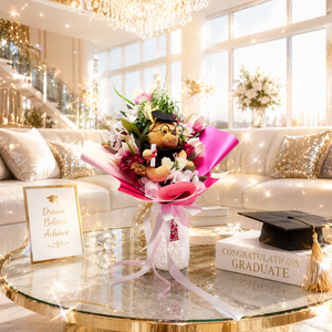 �� Ballagási csokor macival � egyedi, kézzel készített ajándék �� - otthon & életmód - virágdekoráció - virágok - virágcsokor - Meska.hu