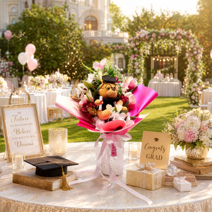 �� Ballagási csokor macival � egyedi, kézzel készített ajándék �� - otthon & életmód - virágdekoráció - virágok - virágcsokor - Meska.hu