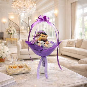 �� Ballagási macis ajándék � lufiban, lila eleganciában - otthon & életmód - virágdekoráció - virágok - virágcsokor - Meska.hu