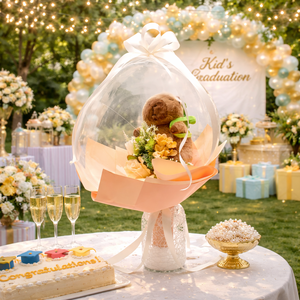 Kapibara figurás virágcsokor lufiban � ovis ballagásra ��� - otthon & életmód - virágdekoráció - virágok - virágcsokor - Meska.hu