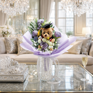 �� Ballagási virágcsokor plüss macival � egyedi, kézzel készült ajándék �� - otthon & életmód - virágdekoráció - virágok - virágcsokor - Meska.hu