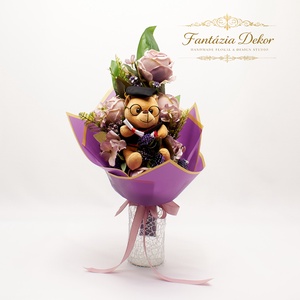 �� Ballagási virágcsokor diplomás plüss macival � elegáns, egyedi ajándék �� - otthon & életmód - virágdekoráció - virágok - virágcsokor - Meska.hu