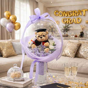 �� Egyedi ballagási ajándék lufiban � plüss macis virágcsokor �� - otthon & életmód - virágdekoráció - virágok - virágcsokor - Meska.hu