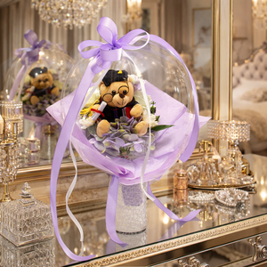 �� Egyedi ballagási ajándék lufiban � plüss macis virágcsokor �� - otthon & életmód - virágdekoráció - virágok - virágcsokor - Meska.hu