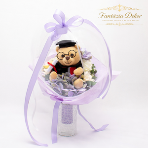 �� Egyedi ballagási ajándék lufiban � plüss macis virágcsokor �� - otthon & életmód - virágdekoráció - virágok - virágcsokor - Meska.hu