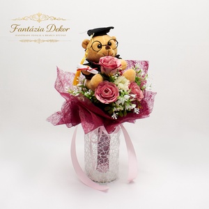 �� Ballagó macis rózsás virágcsokor � elegáns és kedves ajándék �� - Meska.hu