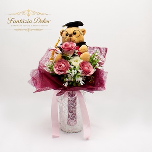 �� Ballagó macis rózsás virágcsokor � elegáns és kedves ajándék �� - otthon & életmód - virágdekoráció - virágok - virágcsokor - Meska.hu